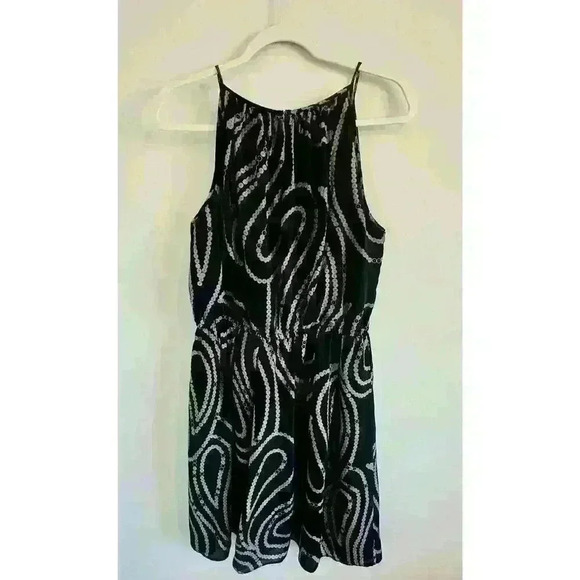 Banana Republic Womens Black/ Gray Spaghetti Strap Dress Fully Silk Lined Sz 10 - Picture 2 of 6